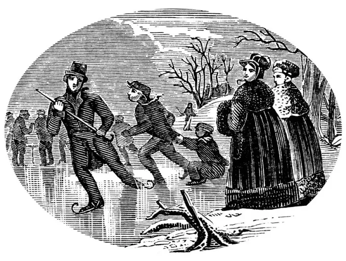 Framed Print : Ice Skating, 19th Century