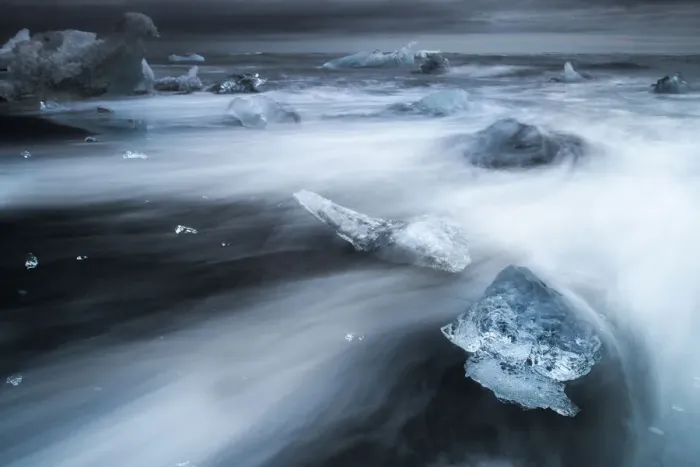 Framed Print : iceberg on a black sand beach Framed Print : iceberg on a black sand beach