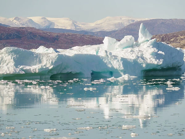 Iceberg in Pakitsoq Fjord System with Nuussuaq Peninsula in background, Oqaatsut, Avannaata, Greenland, Denmark