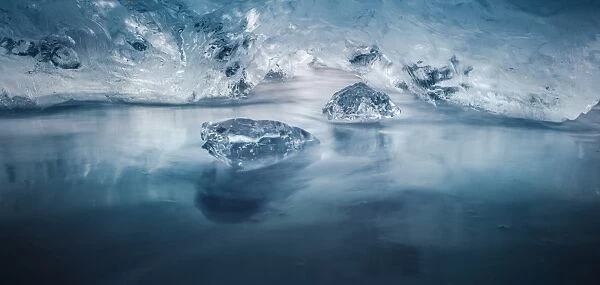 icebergs in a small ice cave