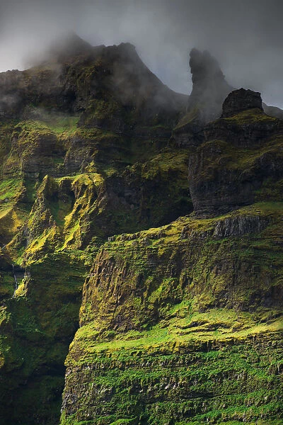 Iceland green moss mountain