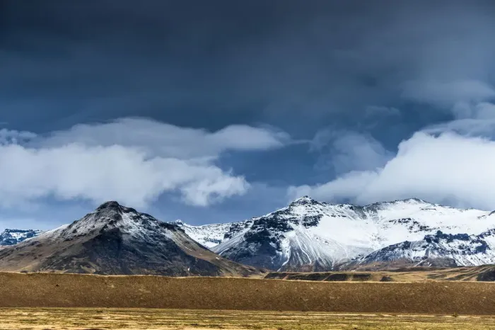 Framed Print : Icelandic landscape with a dramatic sky, near Vik, Iceland Framed Print : Icelandic landscape with a dramatic sky, near Vik, Iceland