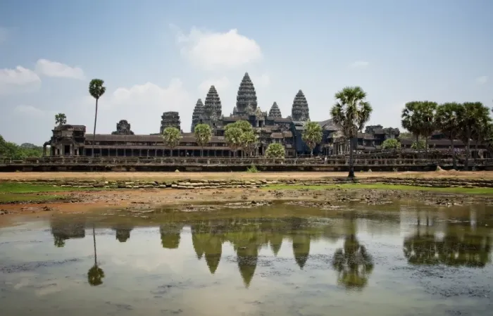 Framed Print : Iconic Angkor Wat Reflecting in Lake; Cambodia, Siem Reap, Angkor Wat Temple