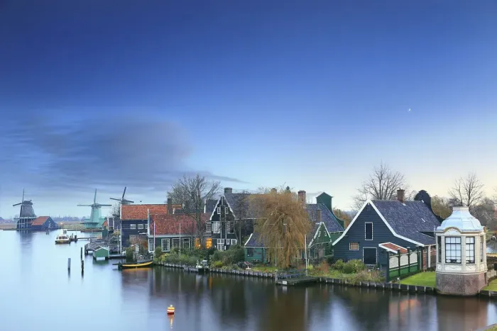 Framed Print : Iconic Windmills at Zaanse Schans, Amsterdam