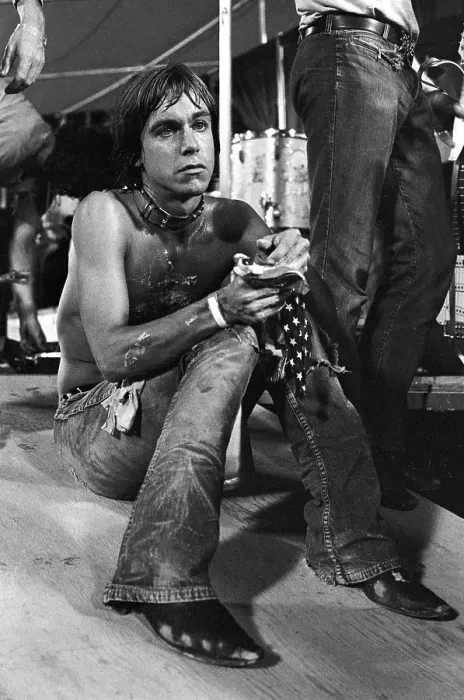 Framed Print : Iggy Pop wearing a dog collar on stage at a performance by The Stooges Framed Print : Iggy Pop wearing a dog collar on stage at a performance by The Stooges