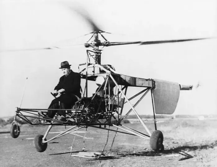 Framed Print : Igor Sikorsky Tests Early Helicopter Framed Print : Igor Sikorsky Tests Early Helicopter