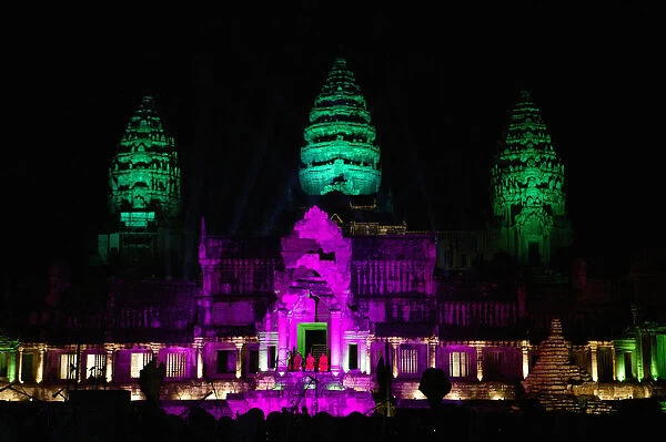 Illuminated Angkor Wat Temple
