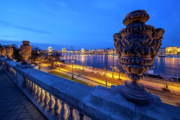 Framed Print : Illuminated Danube panorama Framed Print : Illuminated Danube panorama