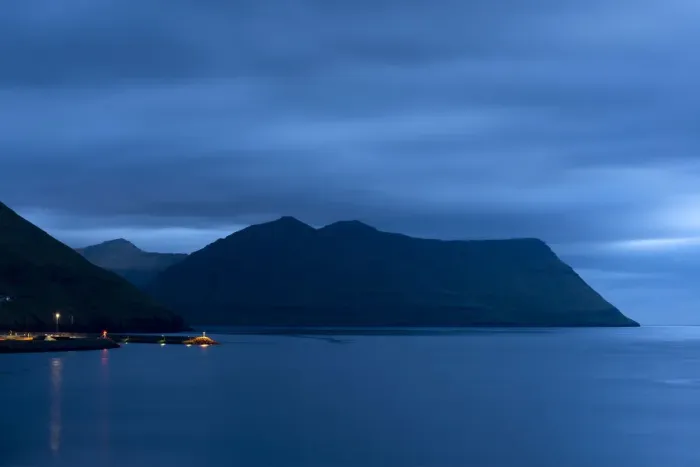 Framed Print : Illuminated dock, night mood, Eysturoy, Faroe Islands, Denmark Framed Print : Illuminated dock, night mood, Eysturoy, Faroe Islands, Denmark