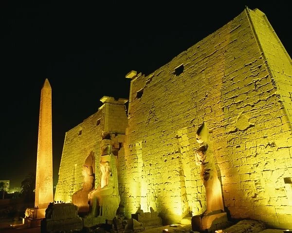 Illuminated Karnak palace in Luxor, Egypt