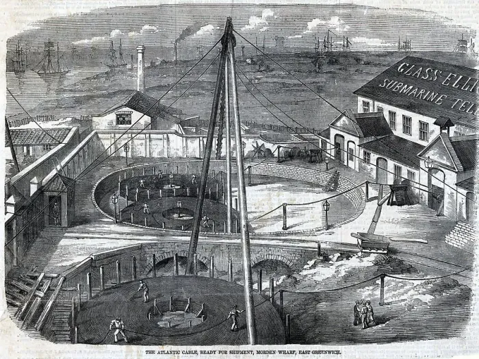 Framed Print : Illus Of Atlantic Cable Ready For Shippi Framed Print : Illus Of Atlantic Cable Ready For Shippi