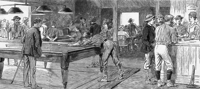Framed Print : Illus. Of Billiard Saloon Framed Print : Illus. Of Billiard Saloon