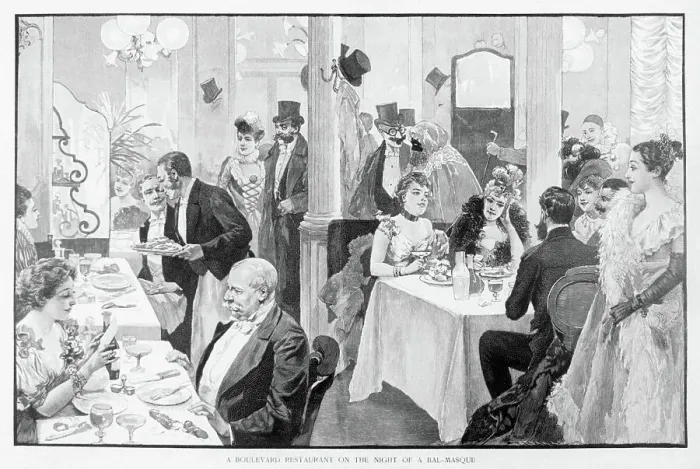 Framed Print : Illus / Boulevard Restaurant In Paris Framed Print : Illus / Boulevard Restaurant In Paris