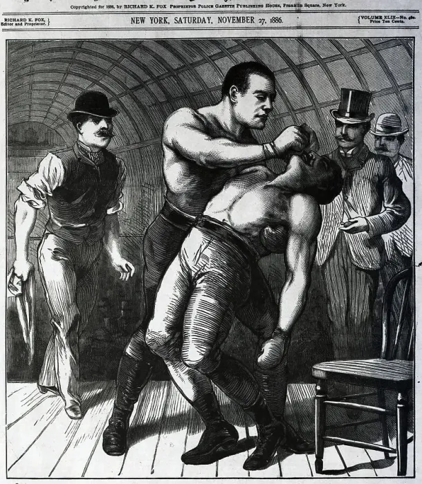 Framed Print : Illus; Boxer Wipes Off Another'S Brow Framed Print : Illus; Boxer Wipes Off Another'S Brow