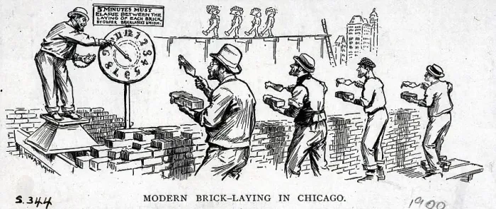 Framed Print : Illus / Brick-Laying in 1900s Framed Print : Illus / Brick-Laying in 1900s