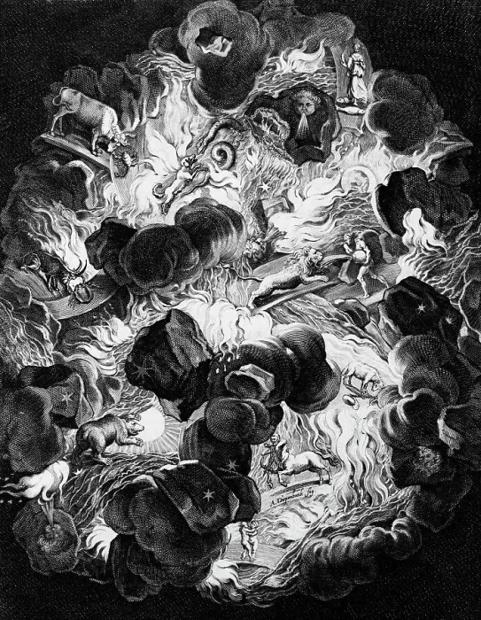 Framed Print : Illus. Of Chaos W / Mythological Figures Framed Print : Illus. Of Chaos W / Mythological Figures