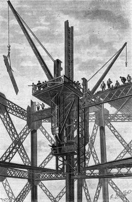 Framed Print : Illus. Of Construction Of Eiffel Tower Framed Print : Illus. Of Construction Of Eiffel Tower