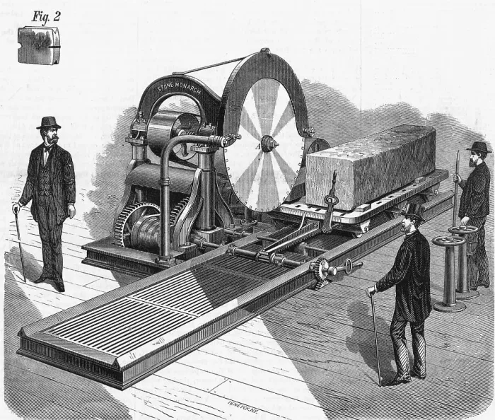 Framed Print : Illus. Of Diamond Stone Sawing Machine Framed Print : Illus. Of Diamond Stone Sawing Machine