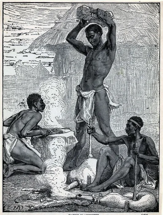 Framed Print : Illus. Entitled Native Blacksmiths