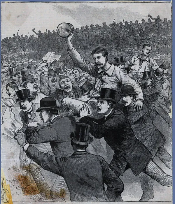 Framed Print : Illus. Of Fans Carrying Baseball Players Framed Print : Illus. Of Fans Carrying Baseball Players