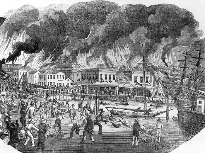 Framed Print : Illus.; Great Fire In San Francisco Framed Print : Illus.; Great Fire In San Francisco