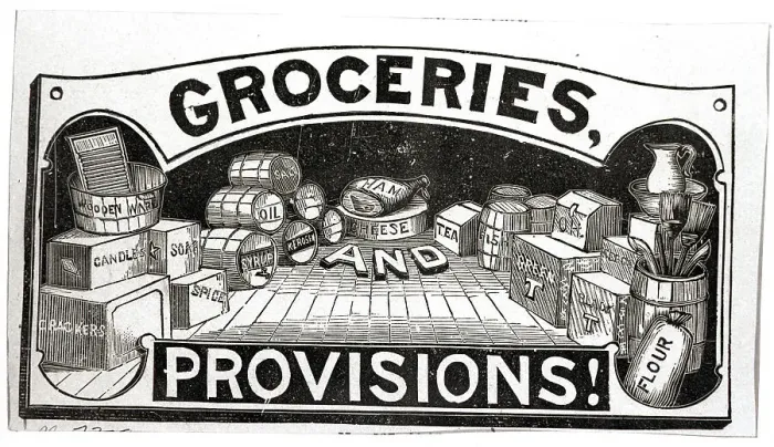 Framed Print : Illus / Grocery Products And Provisions Framed Print : Illus / Grocery Products And Provisions