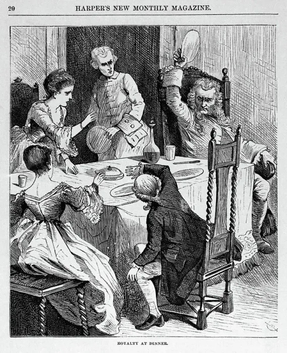 Framed Print : Illus / King Frederick Throwing Plate / Son Framed Print : Illus / King Frederick Throwing Plate / Son