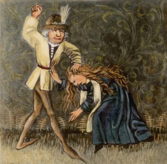 Framed Print : Illus / Man Hitting Girl On Back / Medical Framed Print : Illus / Man Hitting Girl On Back / Medical