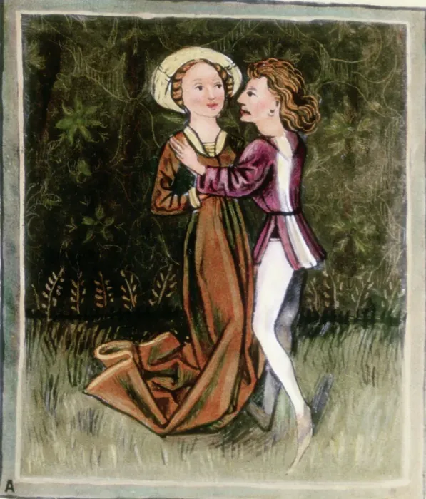 Framed Print : Illus / Man Holds Shoulders Of Woman