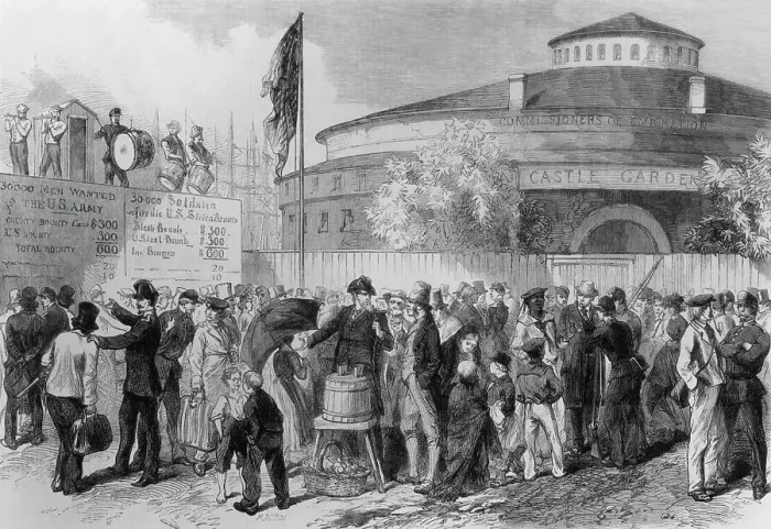 Framed Print : Illus.; Men Enlisting; Civil War Framed Print : Illus.; Men Enlisting; Civil War