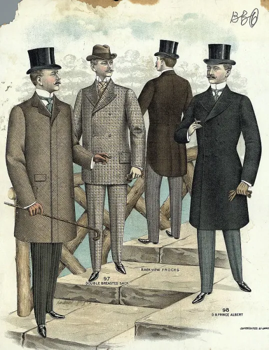Framed Print : Illus / Men Model Fashions Of 1880S-90S Framed Print : Illus / Men Model Fashions Of 1880S-90S
