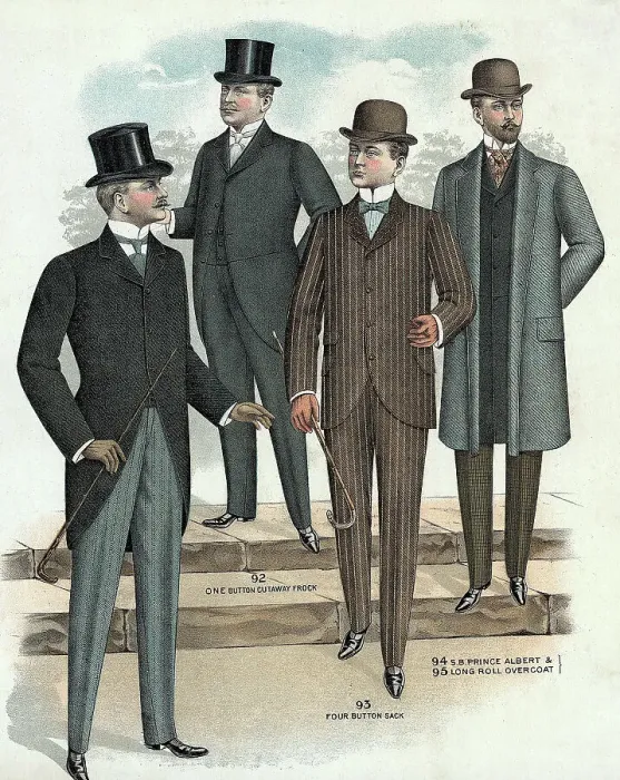 Framed Print : Illus / Mens Fashions Of The 1880S-1890S Framed Print : Illus / Mens Fashions Of The 1880S-1890S