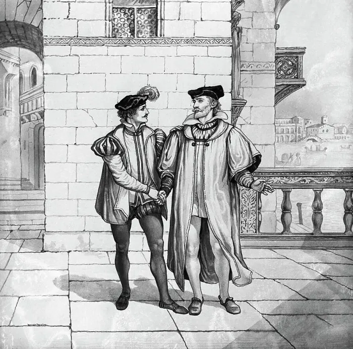Framed Print : Illus Of Scene In Merchant Of Venice Framed Print : Illus Of Scene In Merchant Of Venice