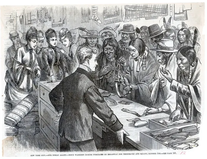 Framed Print : Illus Of Sioux Indians @ Store Buying Th Framed Print : Illus Of Sioux Indians @ Store Buying Th