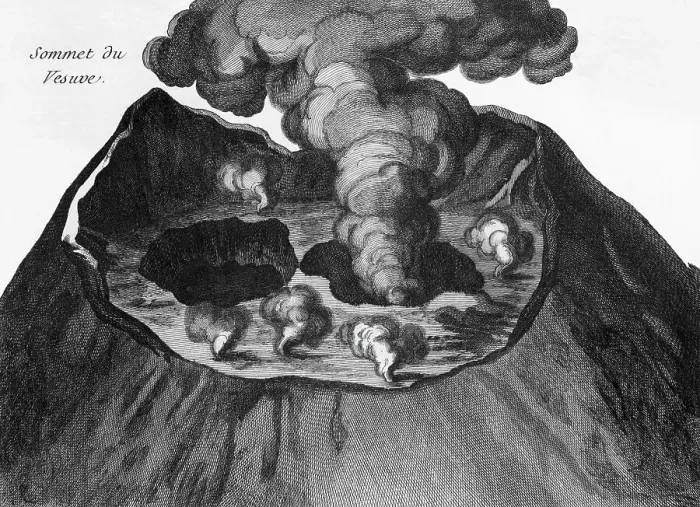 Framed Print : Illus. Of Summit Of Mt. Vesuvius from Mineralogie