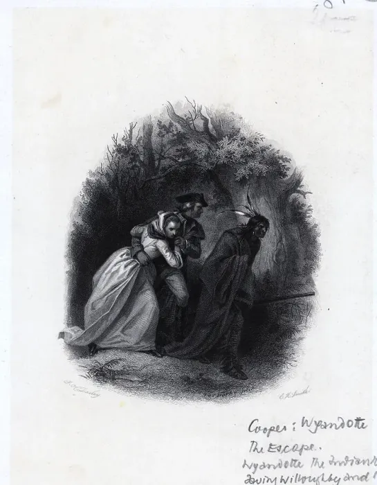 Framed Print : Illus. / 'The Escape' / Native Am / Wh Couple Framed Print : Illus. / 'The Escape' / Native Am / Wh Couple