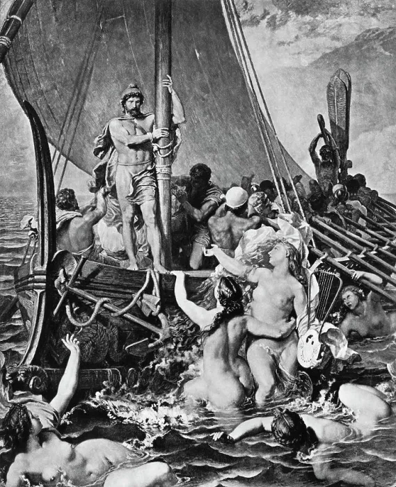 Framed Print : Illus. of Ulysses Resisting the Sirens Framed Print : Illus. of Ulysses Resisting the Sirens