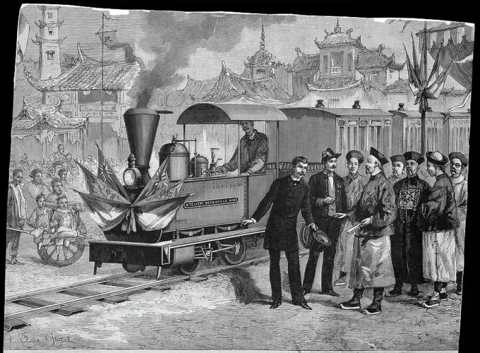 Framed Print : Illus.Opening Of First Railroad In China