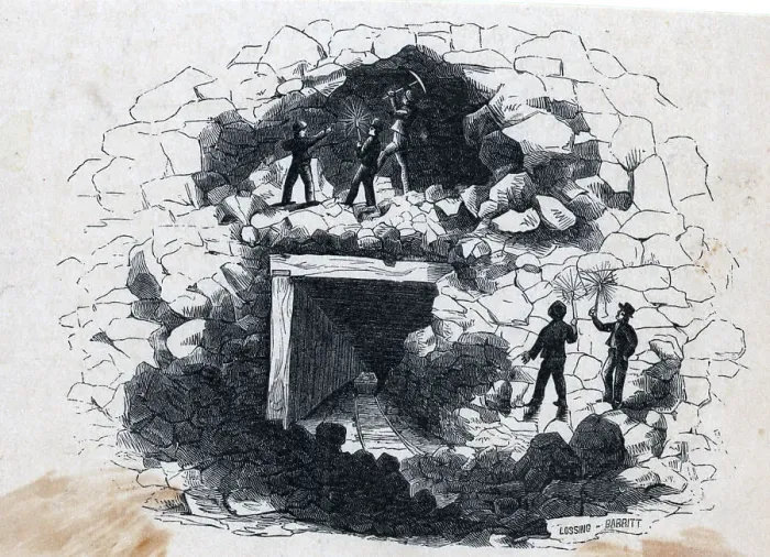 Framed Print : Illust. Of Interior Of A Copper Mine Framed Print : Illust. Of Interior Of A Copper Mine