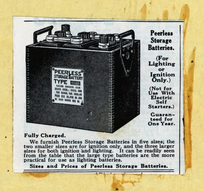 Framed Print : Illustrated Ad For Peerless Batteries Framed Print : Illustrated Ad For Peerless Batteries