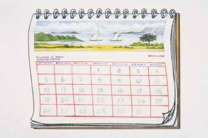 Framed Print : Illustrated calendar, front view Framed Print : Illustrated calendar, front view