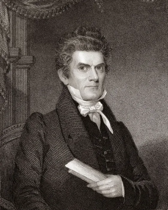 Framed Print : Illustrated Depiction of Former Vice President John C. Calhoun