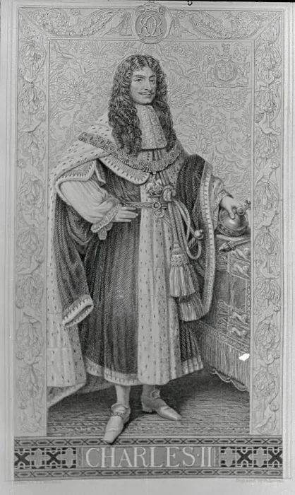 Framed Print : Illustrated Portrait of Charles II Framed Print : Illustrated Portrait of Charles II