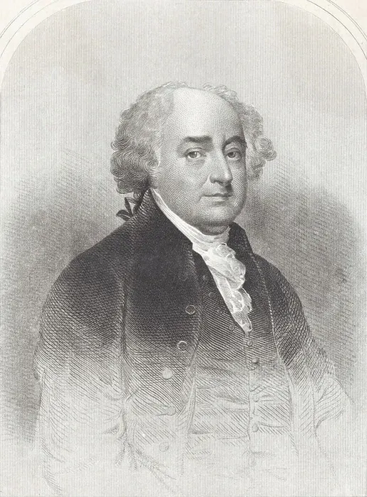 Framed Print : Illustrated Portrait of John Adams