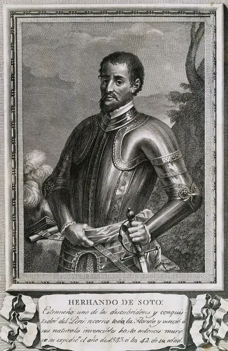 Framed Print : Illustrated Portrait of Spanish Explorer Hernando De Soto Framed Print : Illustrated Portrait of Spanish Explorer Hernando De Soto