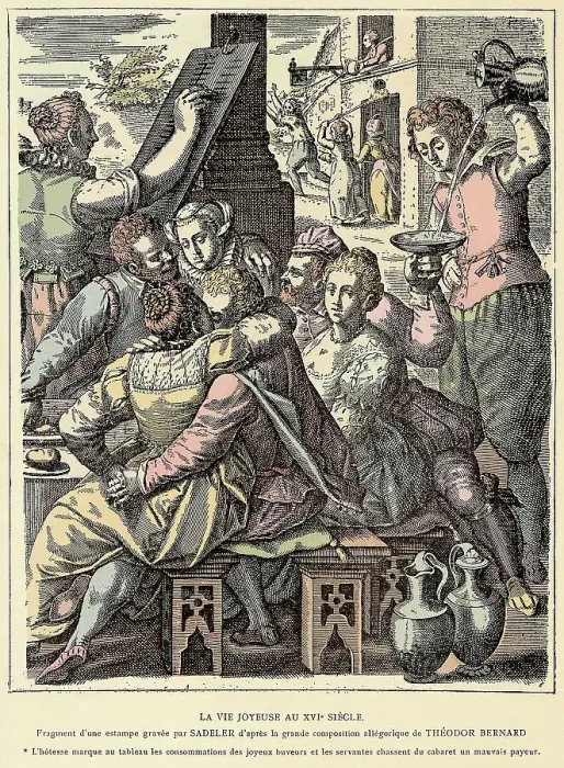 Framed Print : Illustration Of A 16Th Century Feast Framed Print : Illustration Of A 16Th Century Feast