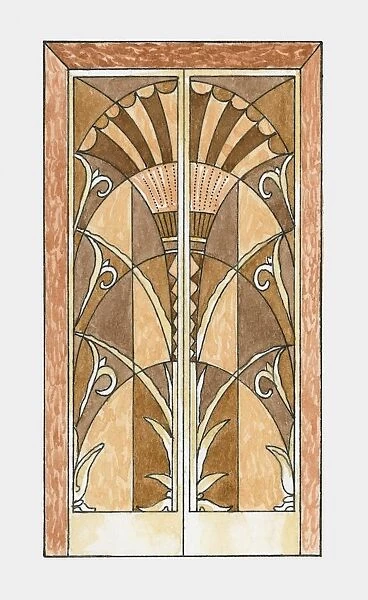 Illustration of 1920s Art Deco door