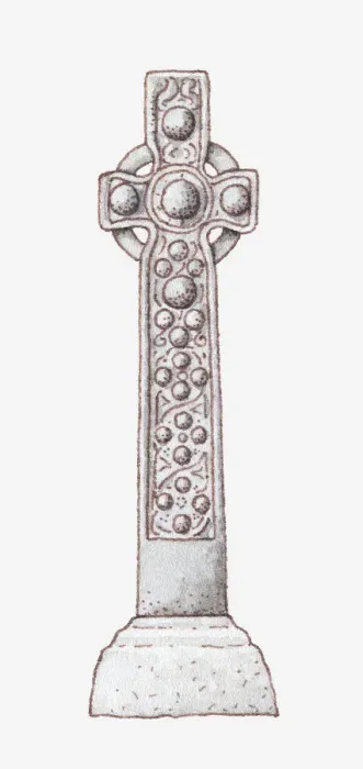 Framed Print : Illustration of 9th century St Martins Cross, Iona Framed Print : Illustration of 9th century St Martins Cross, Iona