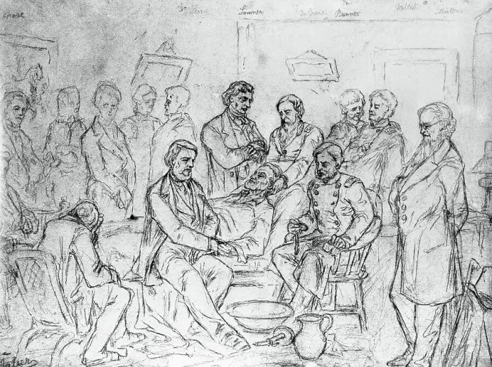 Framed Print : Illustration of Abraham Lincoln's Death Framed Print : Illustration of Abraham Lincoln's Death