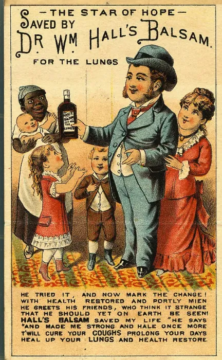 Framed Print : Illustration of Advertisement for Dr. William Hall's Balsam Tonic Framed Print : Illustration of Advertisement for Dr. William Hall's Balsam Tonic